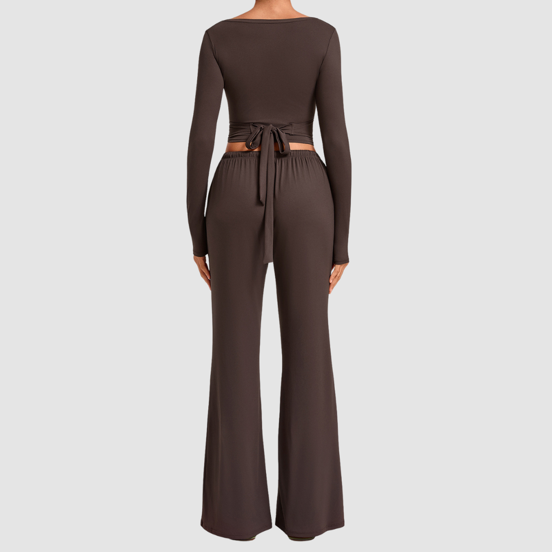 Wholesale Women’s Tie-Front Zip Yoga Cover-Up & Straight-Leg Pants Set