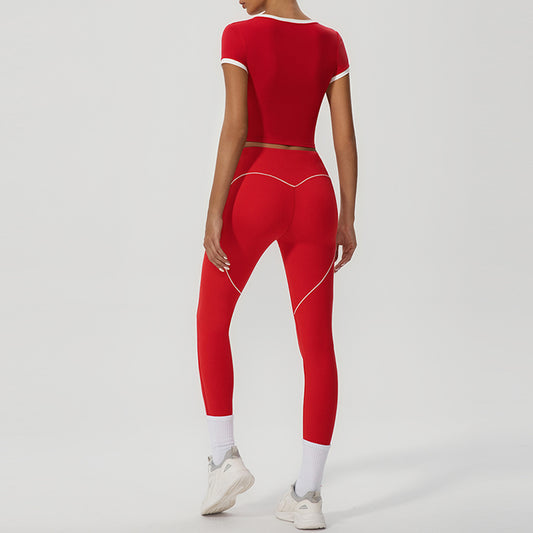 Wholesale Snug-fit Cropped T-shirt + High-waisted | Wonderxfans bulk activewear