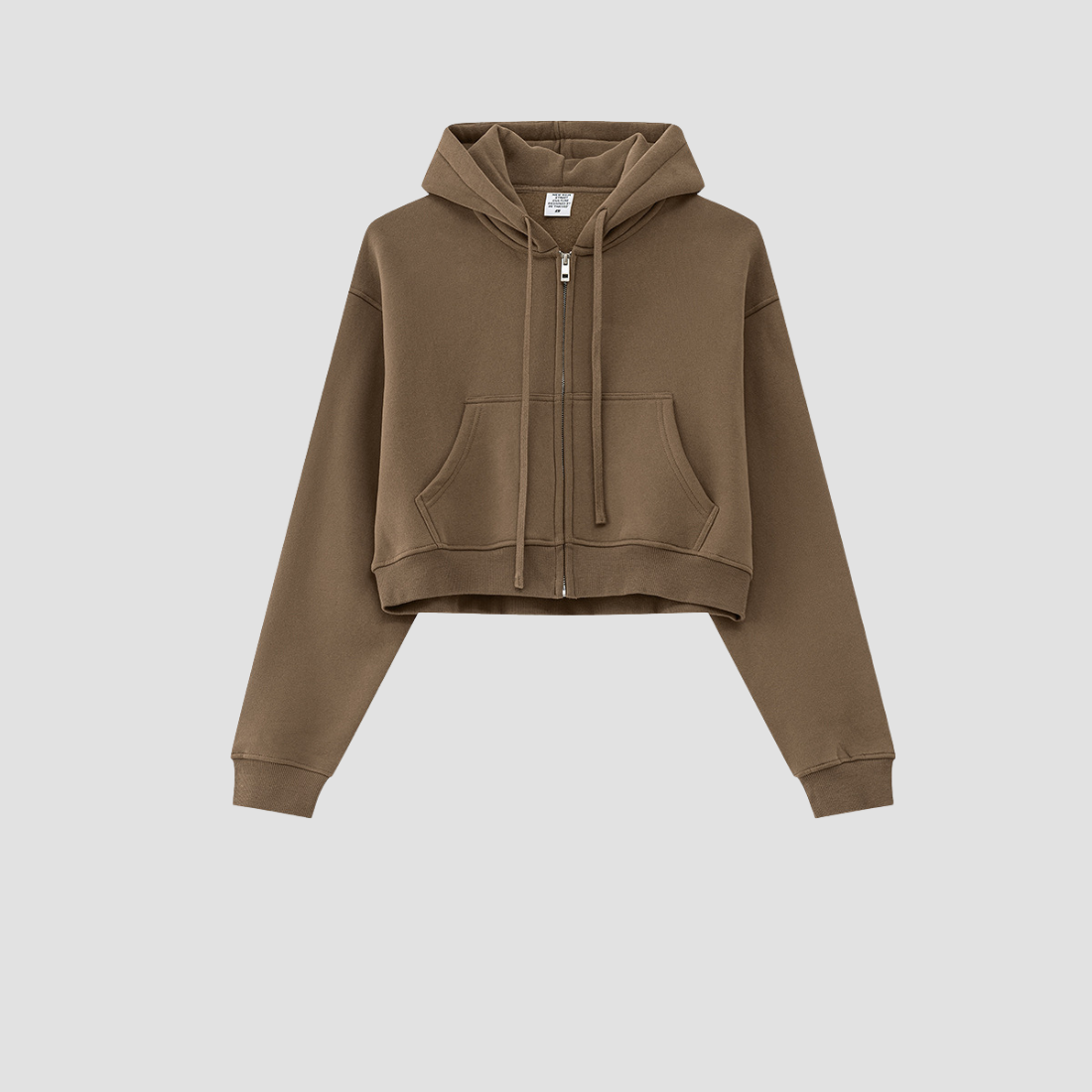 Wholesale Women’s Fleece-Lined Zip Hoodie – Cropped Relaxed Winter Jacket