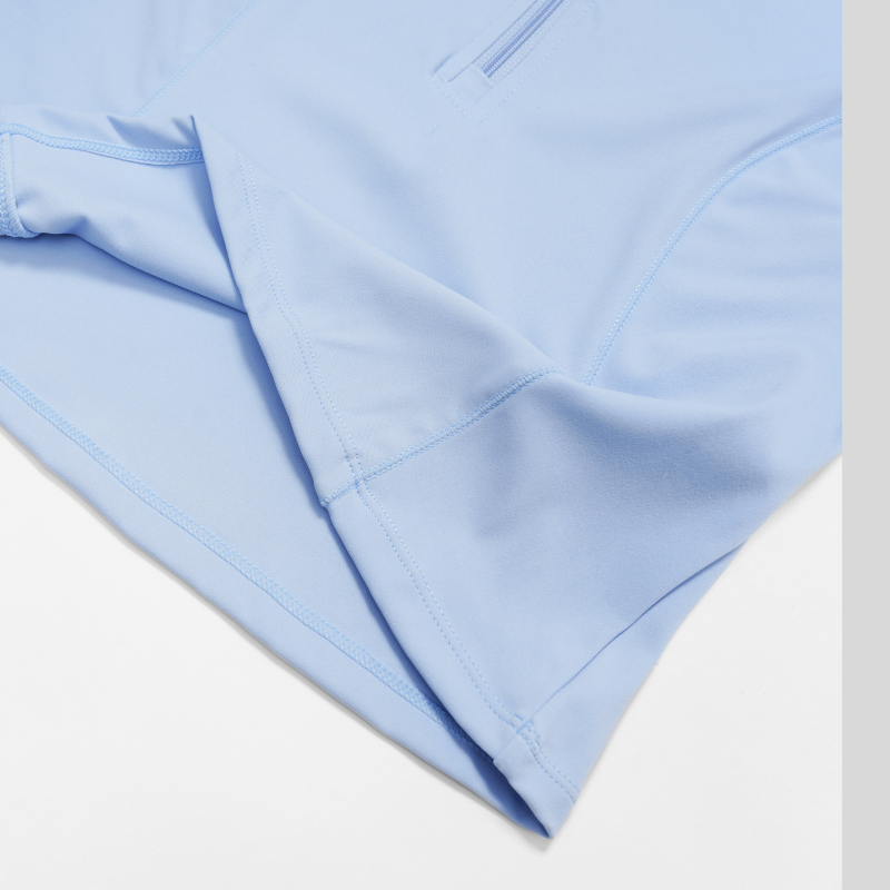 Slim-fit stand-up collar short-sleeved top