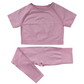 Women's seamless short-sleeve and long pants two-piece set