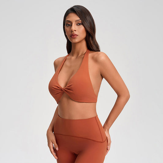 Wholesale V-neck Twist Sports Bra | Wonderxfans bulk activewear