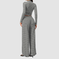 Wholesale Women's Stripe Yoga Bra & Wide-Leg Pants & Jacket 3-Piece Set