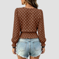 Wholesale Women's Round neck printed polka dot long sleeve V-neck fashionable casual top