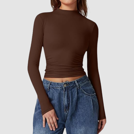 Wholesale stand-collar long-sleeved top | Wonderxfans bulk activewear