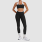 Wholesale Halter Neck Colorblock Yoga Set Sports Bra & Leggings – Naked Feel with Pocket