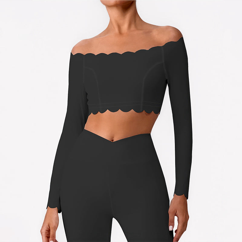 Wholesale off-the-shoulder long-sleeved tops