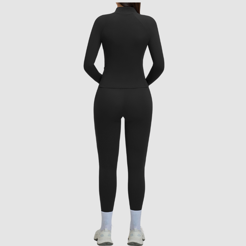 Wholesale women's zipper casual jacket+athletic leggings | Wonderxfans bulk activewear