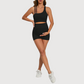 Pregnant women's yoga shorts and sports bra two-piece set