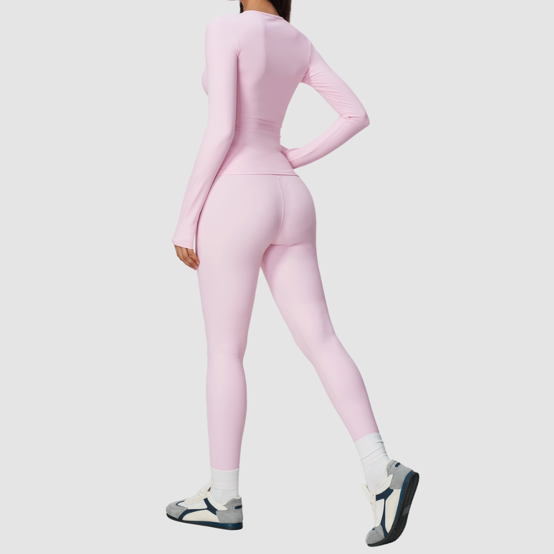 Wholesale Women's Nylon Spandex Activewear Set – Long Sleeve Tops & Leggings
