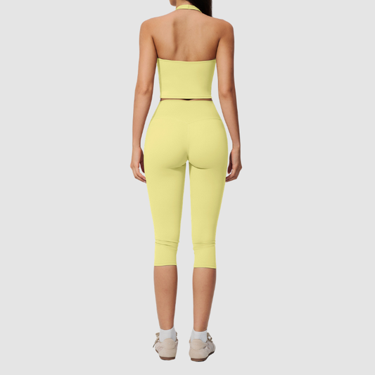 Wholesale Women's Sports Bra and Mid-Length Shorts Set – Brushed Peach-Lift Yoga Set
