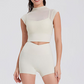 Sexy mesh belt breast pad running speed drying sports bra