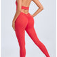 Halter hollow out tight fitting sports jumpsuit