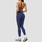 Wholesale Women's Seamless Yoga Set: Strappy Sports Bra & Leggings – High-Stretch w/ Chest Pad