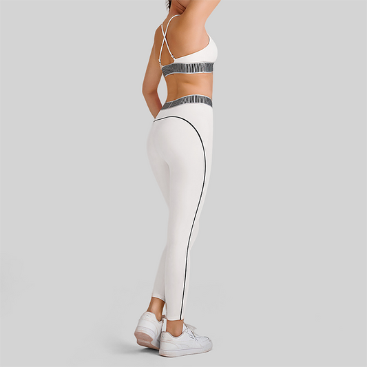 Wholesale Women's Cross-Back Sports Bra & High-Waist Leggings Set – Tummy Control Yoga Set