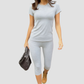 Wholesale Women’s Short-Sleeve T-Shirt & Capri Pants Set