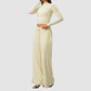 Wholesale Women's Stripe Yoga Set: Zip Stand-Collar Jacket & Wide-Leg Pants