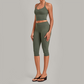 Wholesale Women's Halter Neck Yoga Set – High Elasticity Capri Pants Fitness Activewear