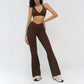 Halterneck backless bra + Flared pants 2-piece set