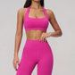 Halter Sports Bra + High-waisted Flared Leg pants 2-Piece Set