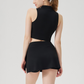 Wholesale Women's Short Sleeve Yoga Top & Tennis Skirt Set – Quick-Dry Sporty Two-Piece