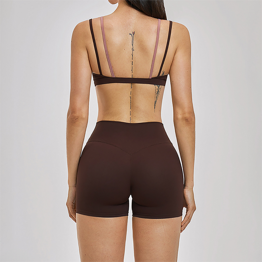 Naked and beautiful back bra + quick drying shorts 2-piece set