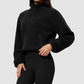 Wholesale Women's Activewear Plush Stand-Collar Zip Cropped Sports Jacket