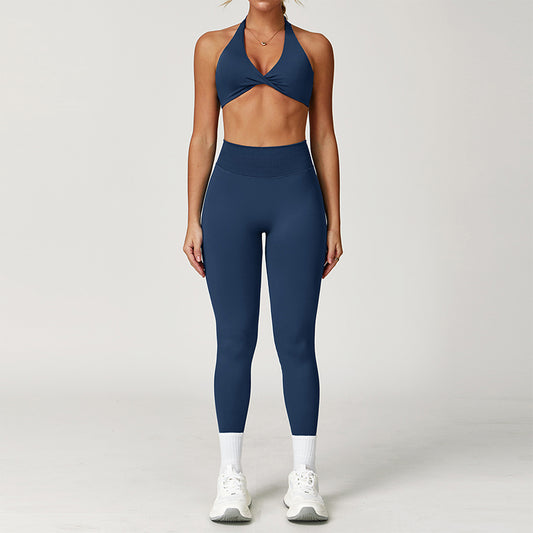 Halter sports Bra + High waist legging 2-piece set