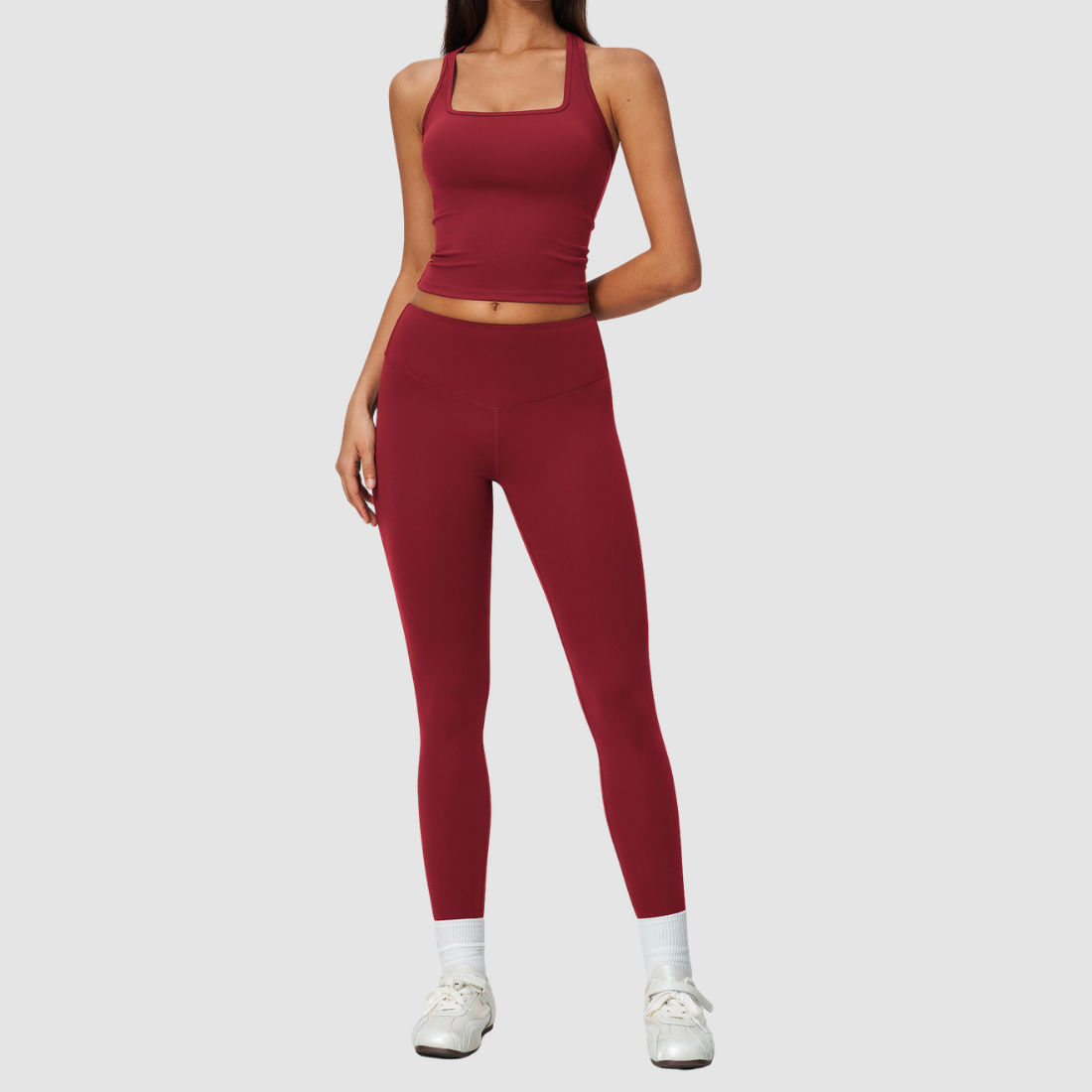 Wholesale Women's Nylon Spandex Pilates Set – Tank & Leggings