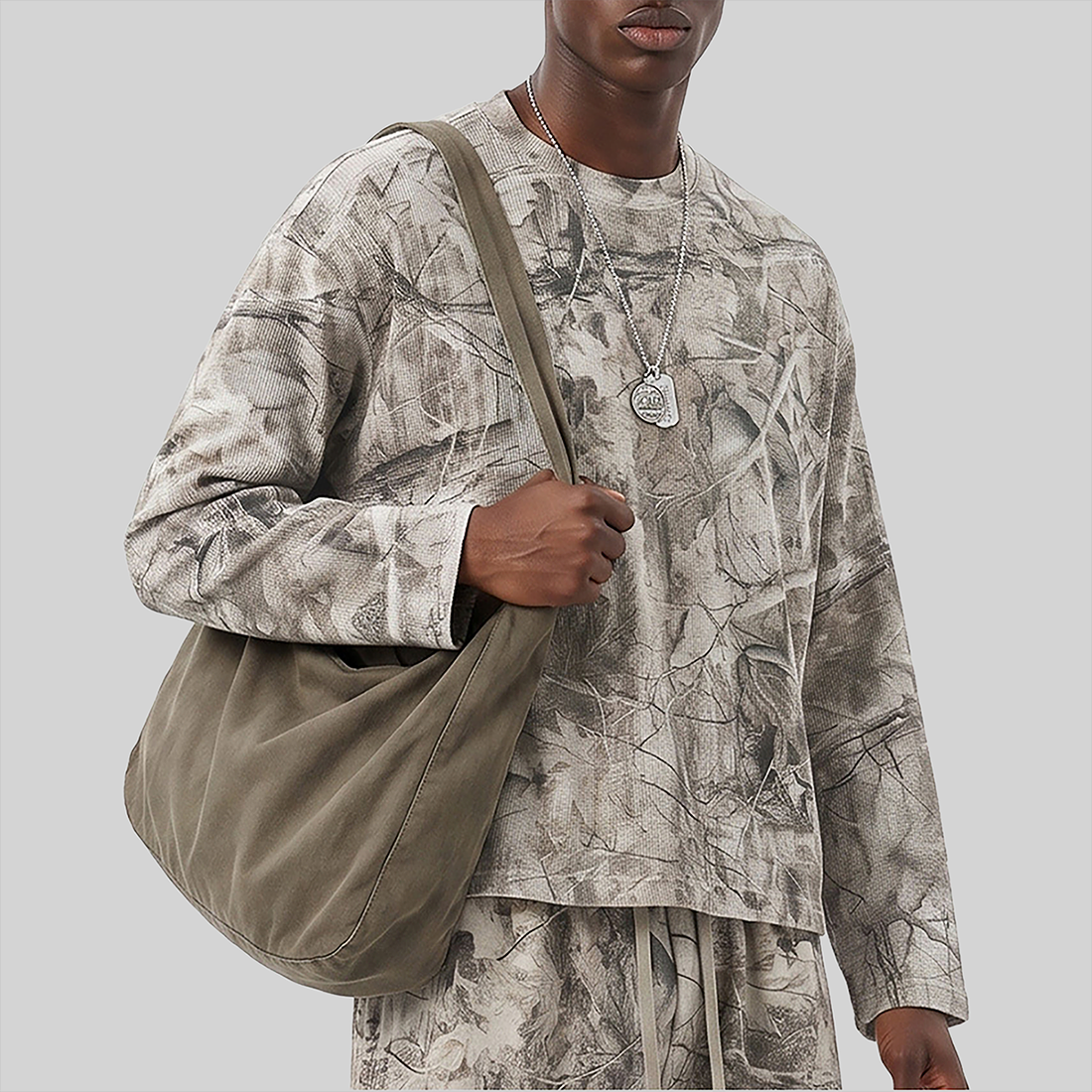 Wholesale Camouflage Waffle Knit T-Shirt – Breathable Long Sleeve Top