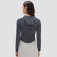 Wholesale Women's Long-Sleeve Hooded Sweatshirt Yoga Top