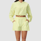 Wholesale Women's UPF50+ Sun Protection Hoodie Jacket + Shorts Set – Colorblock Outdoor Running Sportswear