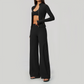 Wholesale Women's 3-Piece Yoga Set – Zip Jacket, Sports Bra & Wide-Leg Pants