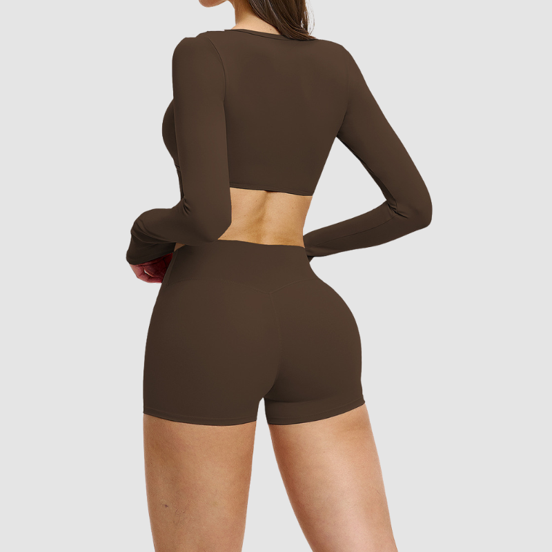 Wholesale Slim-fitting long-sleeved top + tight-fitting | Wonderxfans bulk activewear