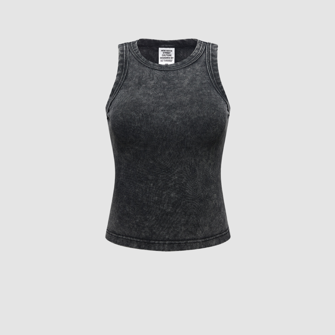 Wholesale Women’s Washed Racerback Tank – Cropped Cotton Blend Streetwear Top