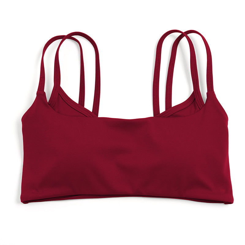 Color-block backless bra + high-waisted leggings 2-piece set