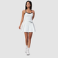 Wholesale I-Shape backless Naked-Feel Sports Bra & Pleated Tennis Skirt Set