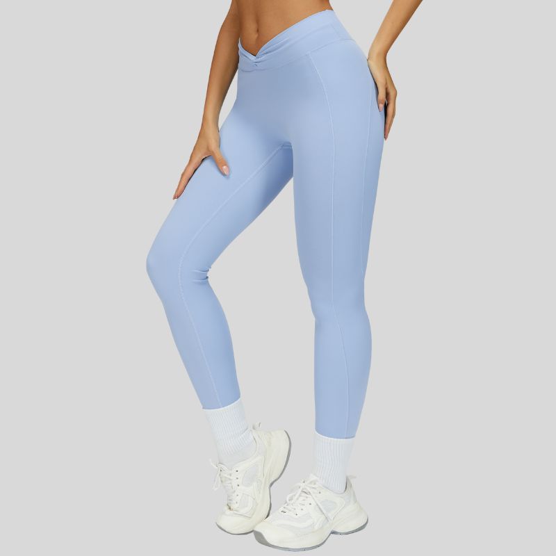 Pleated waistband sport leggings