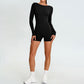 Women's boat neck open-back yoga jumpsuit