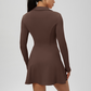 Wholesale Women's Long Sleeve V-Neck Tennis Dress – Quick-Dry Slim Fit Athletic Dress