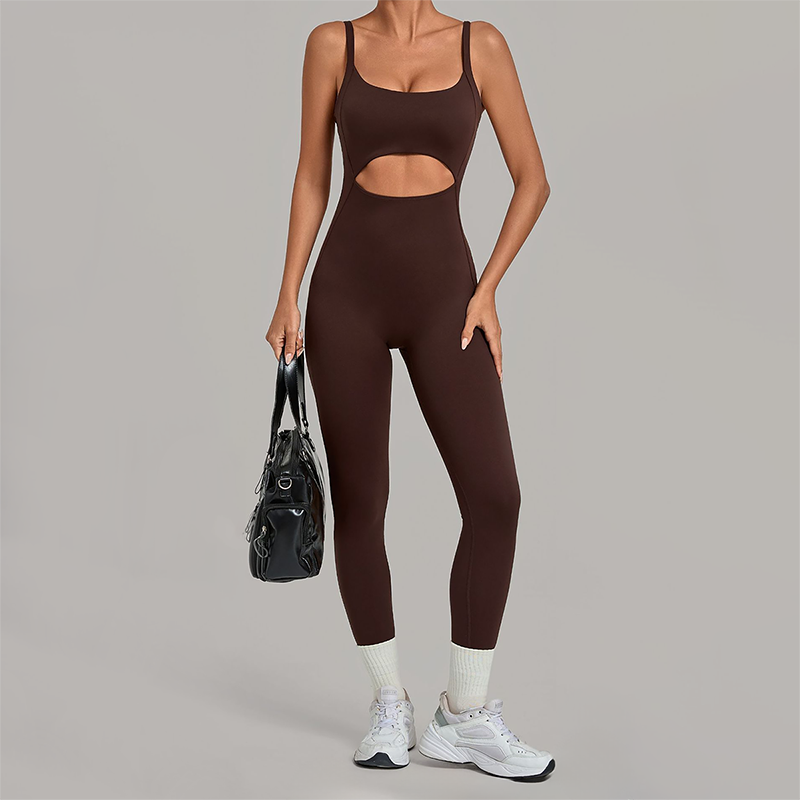 Wholesale Women's Sleeveless Crop Top Back Zip Yoga Bodysuit