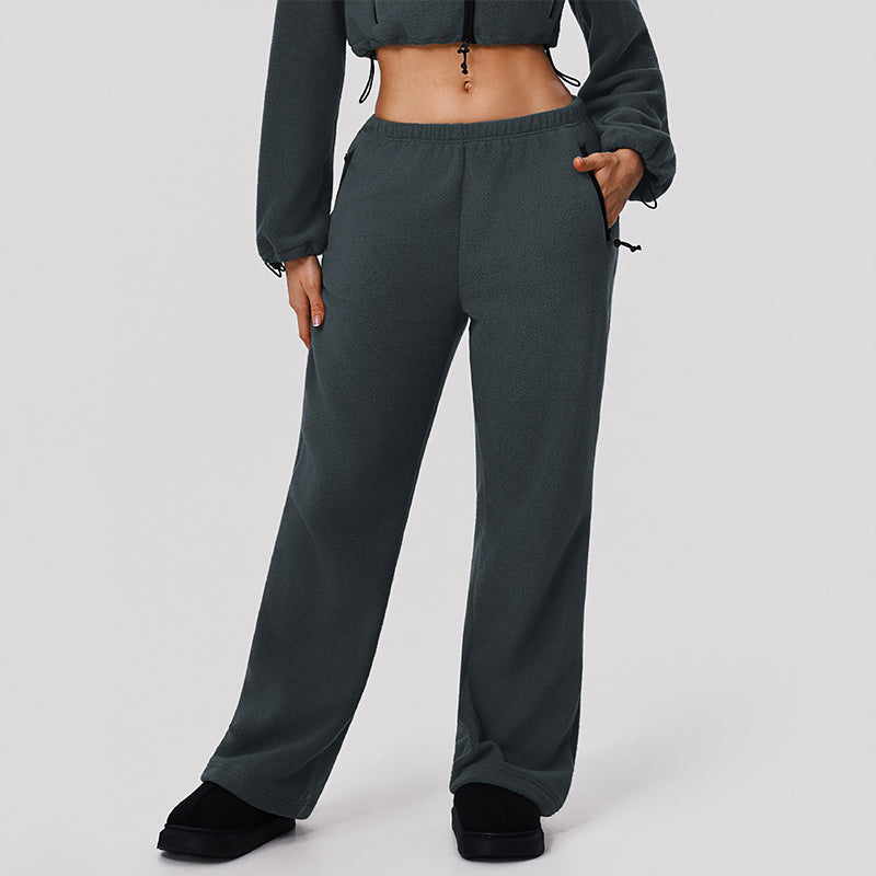 Wholesale fleece wide-leg sweatpants