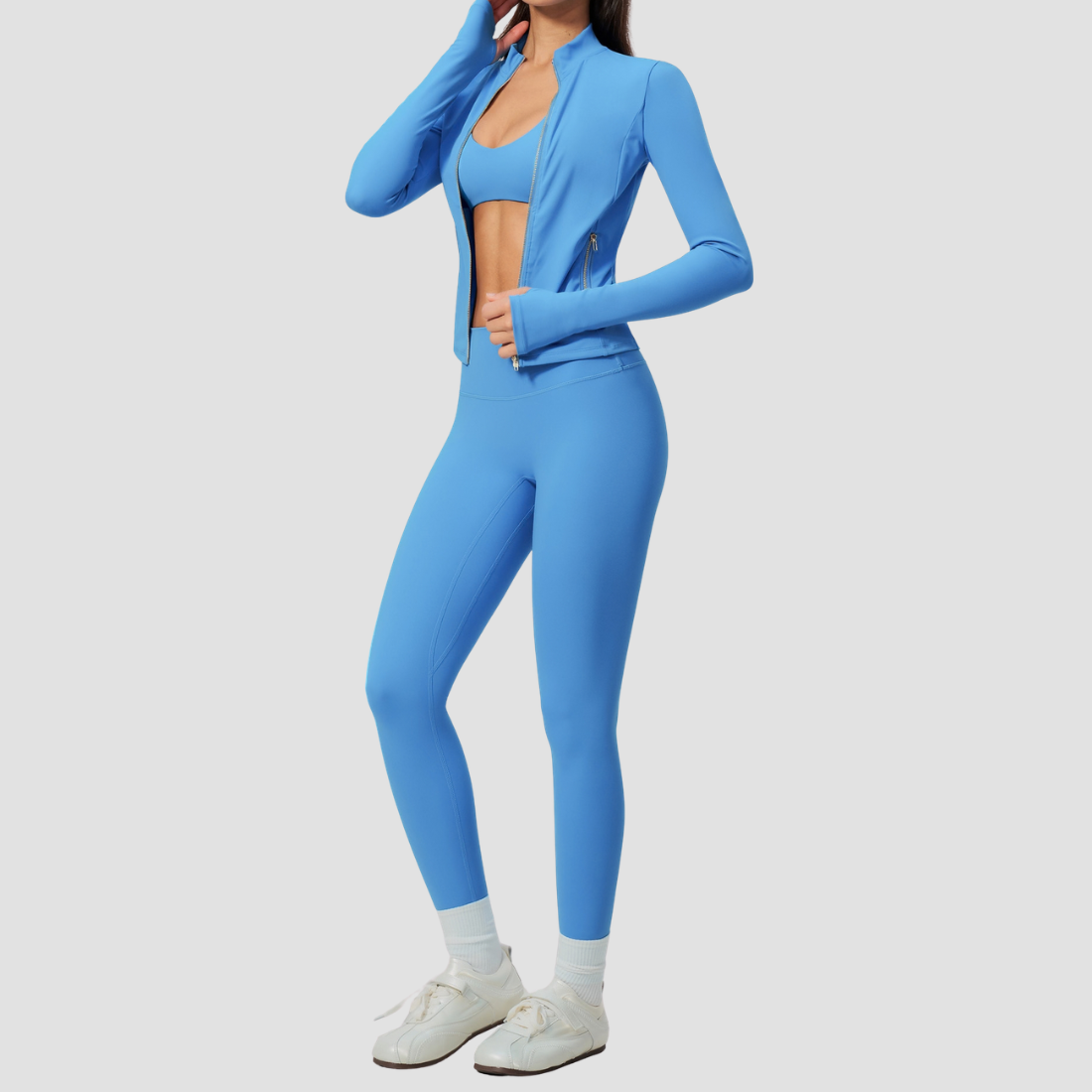 Wholesale Women's Three-Piece Activewear Set – Bra, Jogger Pants & Jacket
