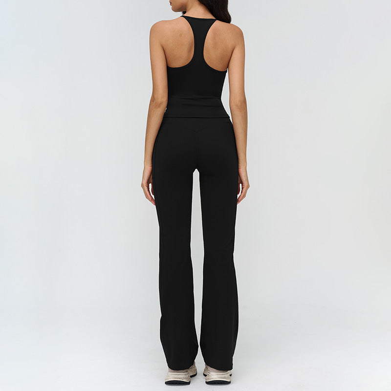 Racerback tank top + Flared pants 2-piece set