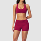 Wholesale Cross Trap Sports Bra + Fold-Up Waistband Shorts 2-Piece Set
