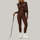 Long sleeve+leggings+ velvet full zipper sports vest jacket 3-Piece Set