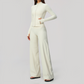 Wholesale Women's Zip-Up Yoga Jacket Set – Relaxed Wide-Leg Pants Activewear Set