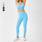 Contrasting color removable bra pads + athletic leggings 2-piece set