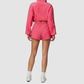 Wholesale Women's Stand-Collar Jacket and Shorts Set