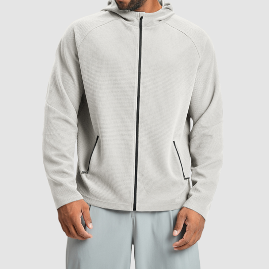 Wholesale Men Anti-static Hooded Zip-up Sports Jacket